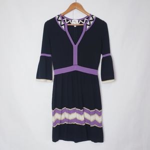 Milly Merino Wool Blend Sweater Dress Chevron S